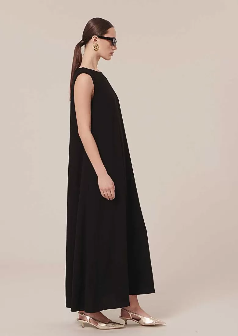 TARA JARMON Roxy Black Crepe Dress Outlet