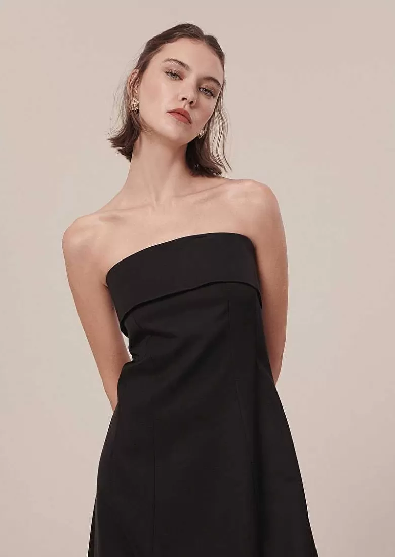 TARA JARMON Roy Black Satin Dress Hot