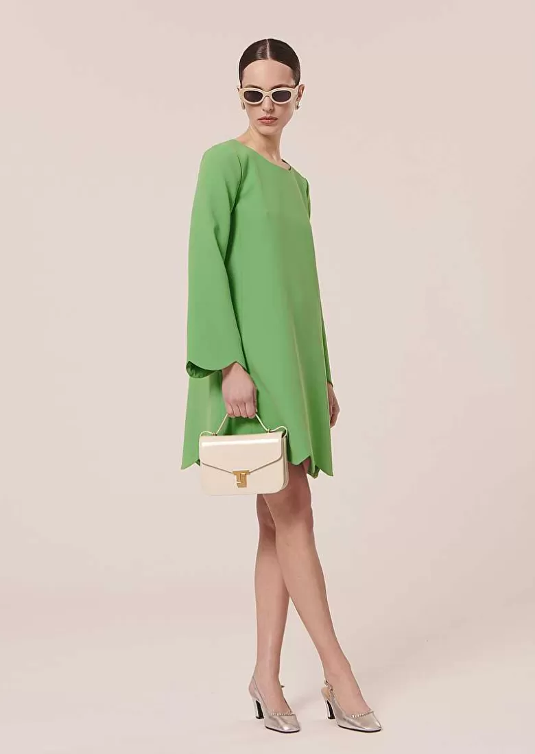 TARA JARMON Ruoda Green Crepe Dress Best Sale