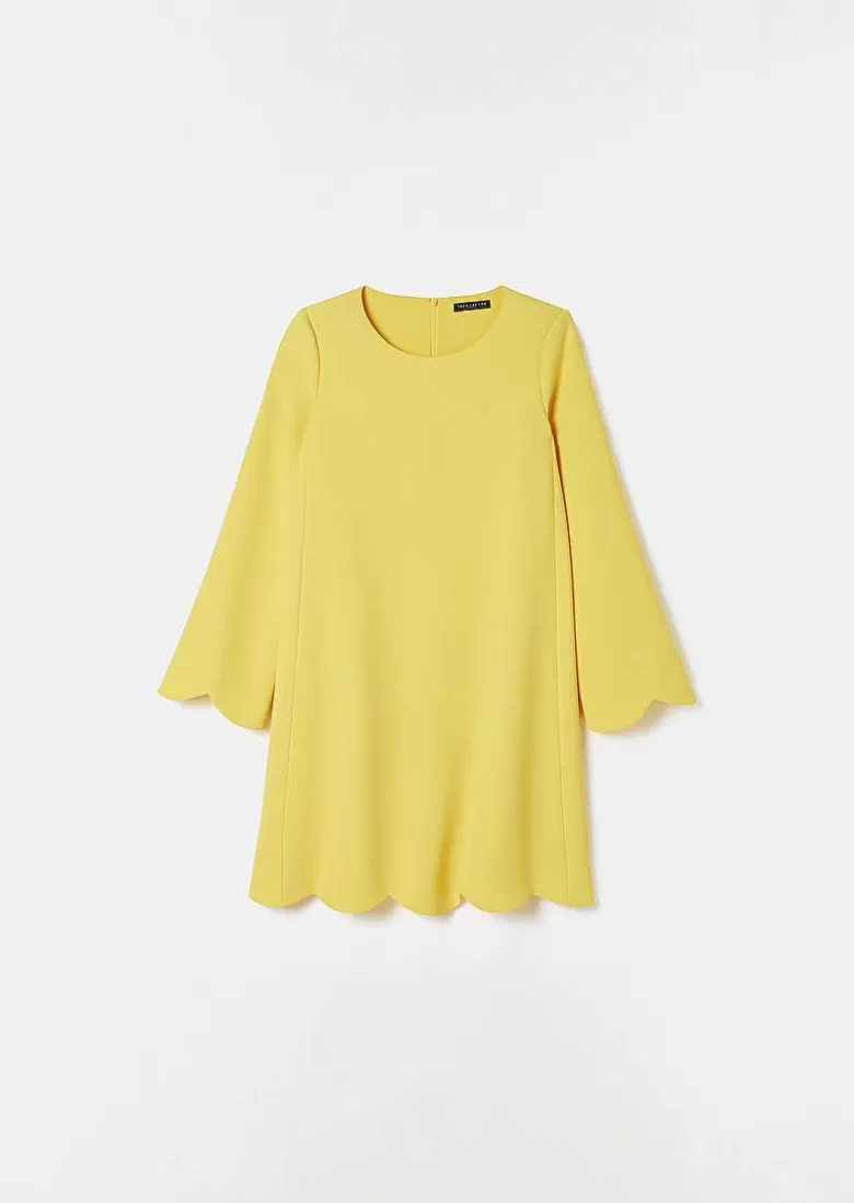 TARA JARMON Ruoda Yellow Crepe Dress Store