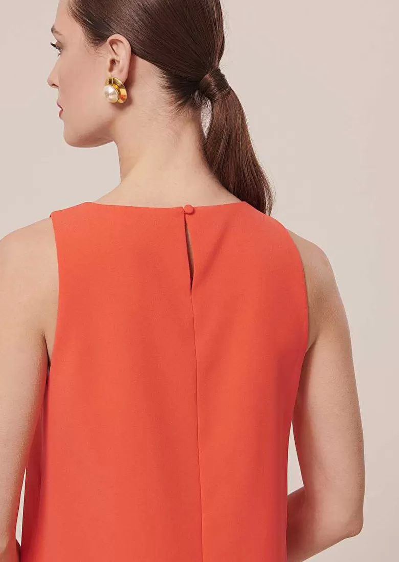 TARA JARMON Tabo Coral Crepe Top Shop