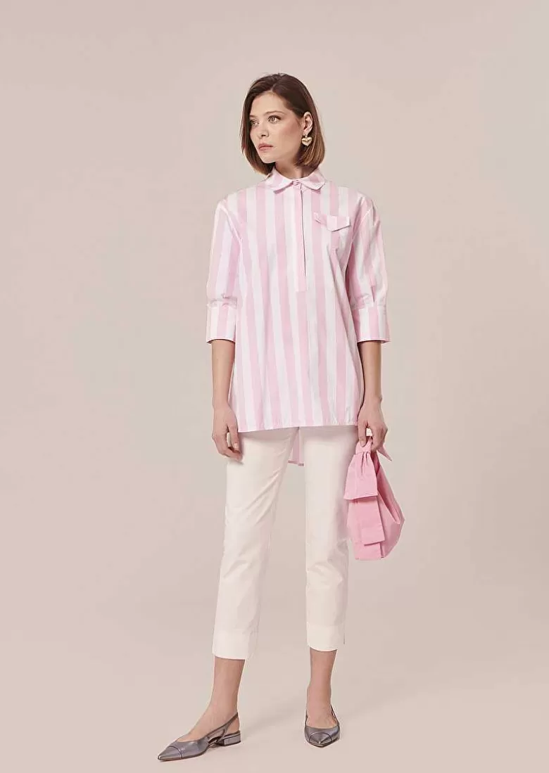 TARA JARMON Tallulah Pink Striped Poplin Shirt Fashion