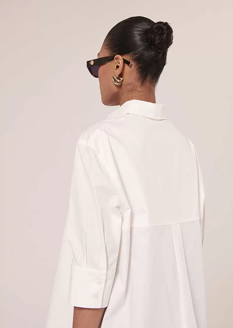 TARA JARMON Tallulah White Poplin Top Hot