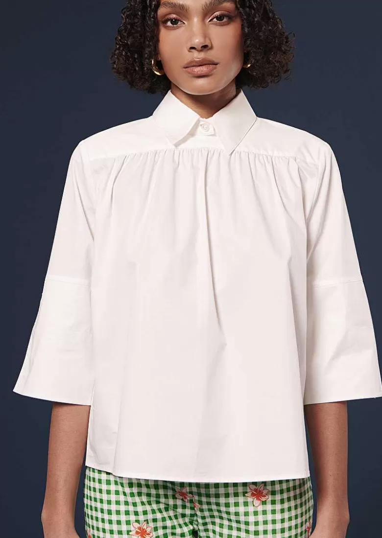 TARA JARMON Trinity White Poplin Top Store